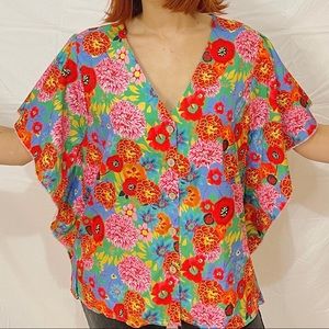 Colorful and floral vintage top